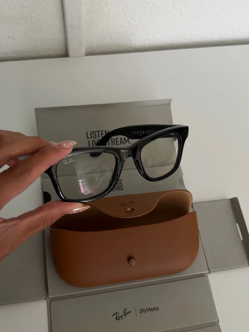 Authentic Ray-Ban Black Wayfarer Clear Lens Glasses